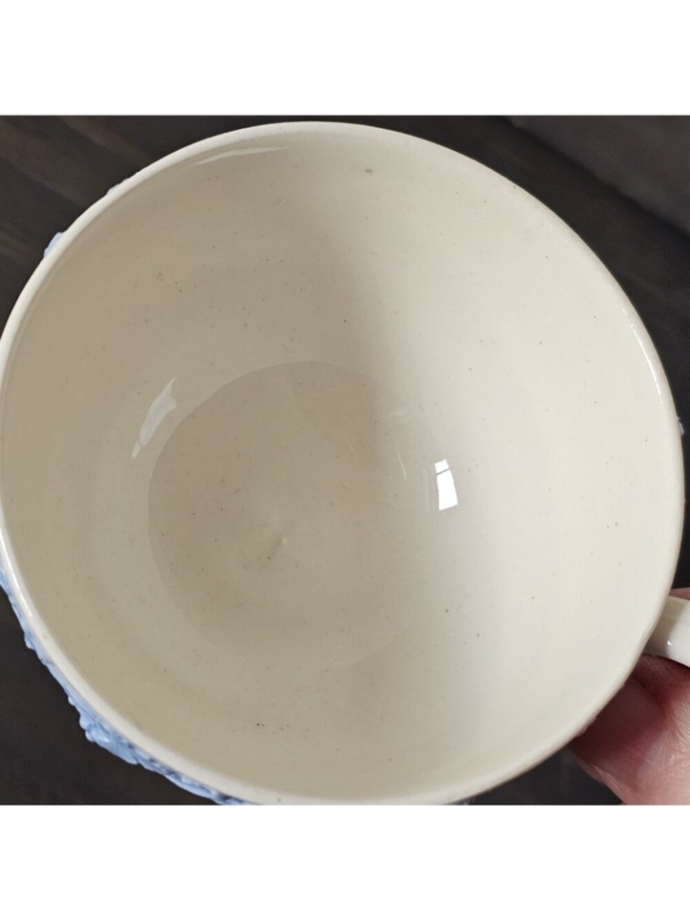 Wedgwood Edme Queensware Blue Raised Grapes Teacup 2.5" vintage grapevine garlan - Picture 4 of 12